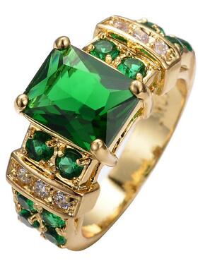 欧美流行时尚微镶方形戒指