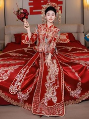 出租秀禾服新娘2025结婚中式礼服大码小个子出阁婚纱婚服新郎出阁
