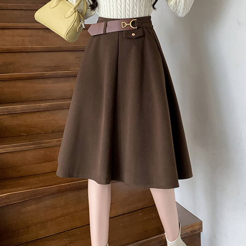 毛呢半身裙子女士春秋冬季2026新款小个子高腰显瘦百褶a字中0119r,女装/女士精品,半身裙,淘宝优惠券,粉丝福利购,淘宝优惠卷