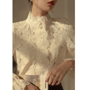 秋冬女打底衫 上衣减龄潮1221k1 蕾丝士年高领内搭长袖