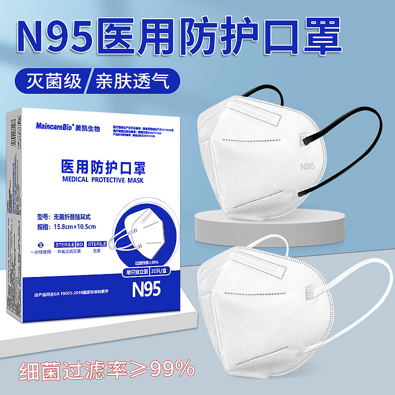 n95型医用防护口罩3d立体医疗级别五层医护专用不勒耳官方正品s