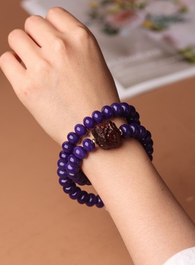 紫气东来白玉菩提根手持DIY算盘佛念珠手串醒狮绿檀香囊108颗批发