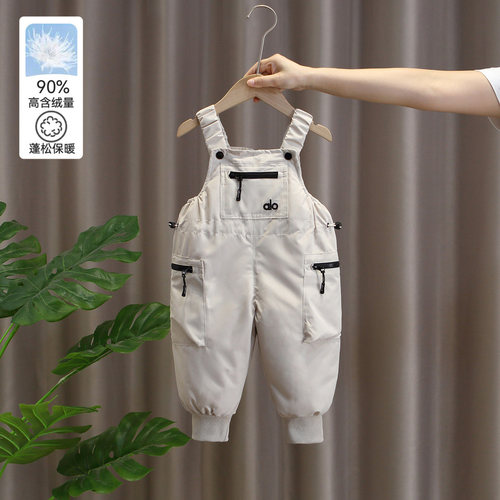 男女童羽绒背带裤冬季加厚保暖