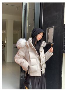 小个子短款羽绒棉服女修身毛领棉袄外套2026冬季新款加厚女款棉衣