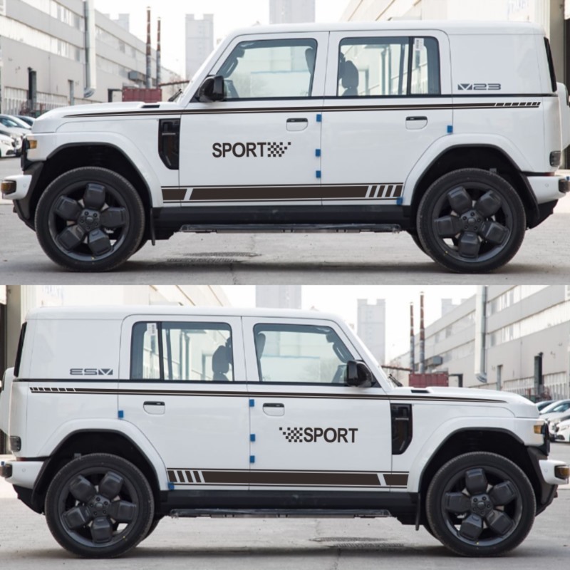 适用奇瑞iCAR V23汽车贴纸车身拉花腰线个性彩条改装侧裙装饰贴画