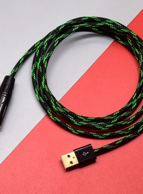 适用于MORIN墨灵电木吉他加震拾音器充电线USB转大三芯6.35连接线