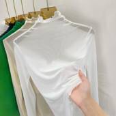 春白色高领轻奢蕾丝长袖 T恤女大尺码 纯欲打底纱衣花边上衣0204rd