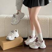 春小个子增高休闲厚底小白鞋 女2026新款 春秋配裙子低帮运0204rd
