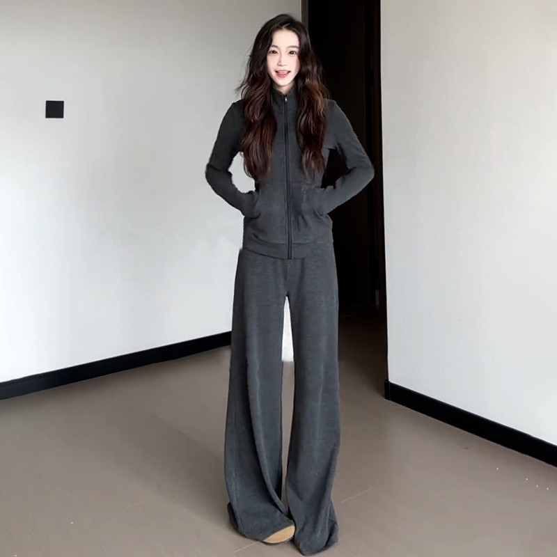 秋冬季高级感时尚运动服套装女学生宽松显瘦韩版卫衣休闲两1021z