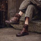 春季 马丁靴女春秋单靴2026新款 网靴圆头厚底舒适镂空透气短0128ed