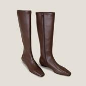 时尚 春季 弹力包腿瘦瘦长靴女2026秋冬新款 粗跟不过膝方头长0128ed