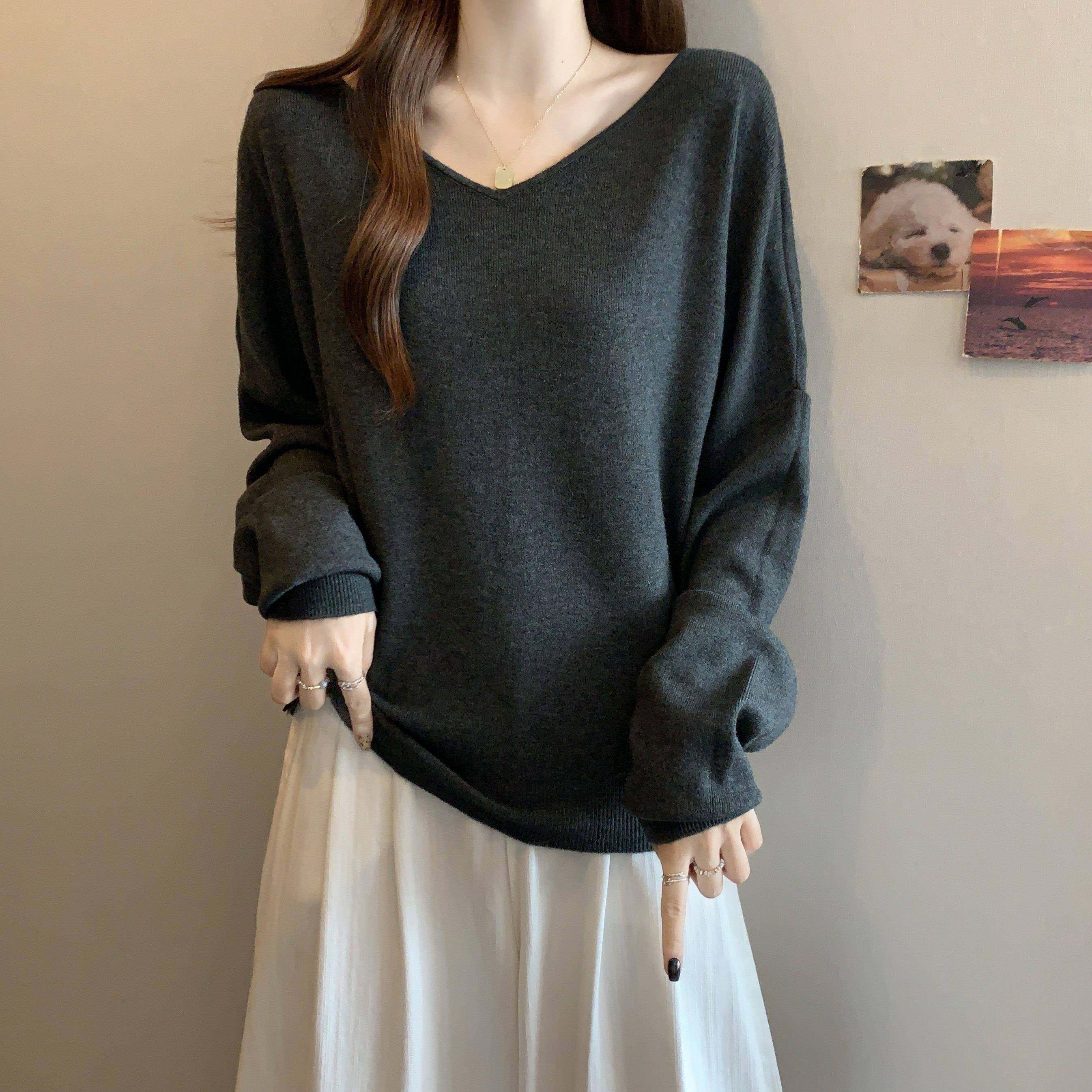 春秋大码胖mm宽松遮肉显瘦v领针织打底衫女内搭减龄长袖女1230n,女装/女士精品,毛针织衫,淘宝优惠券,粉丝福利购,淘宝优惠卷