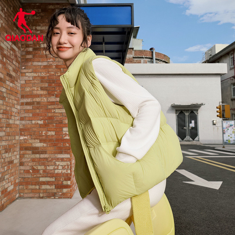 乔丹马夹2026冬季新款女羽绒马甲修身显瘦保暖小个子外套商场同款