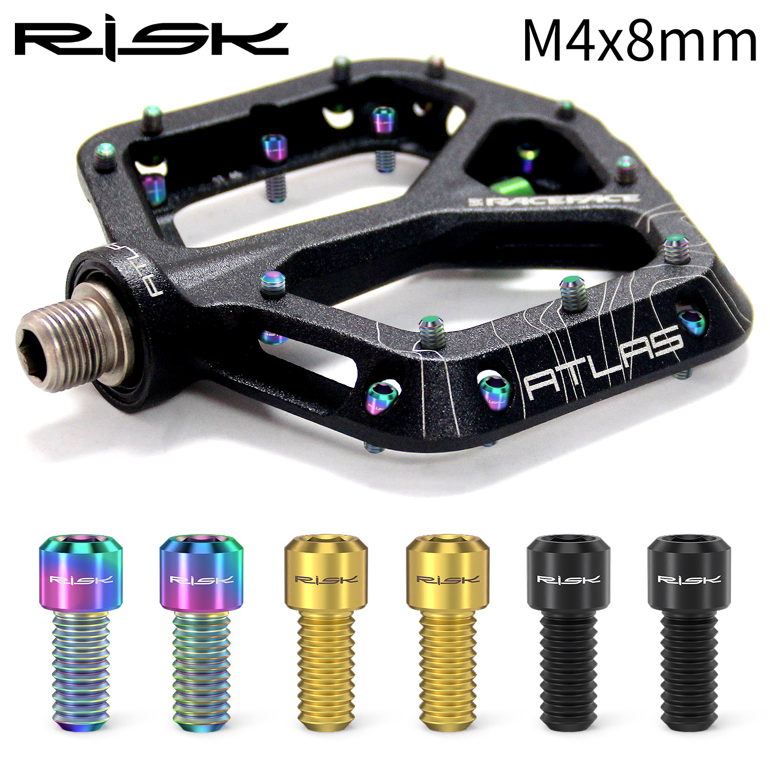 RISK速降自行車(chē)鈦合金腳踏防滑釘 XC AM速降DH踏板止滑螺絲釘