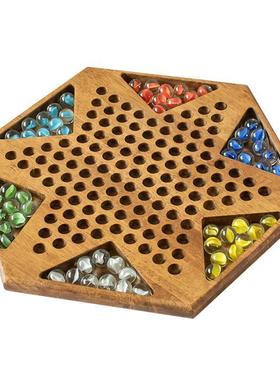 Wooden Chinese Checkers Classic Strategy Game Multiplayer