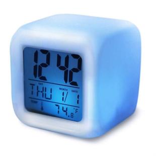 changing digital desk led gadget office colors clock alarm