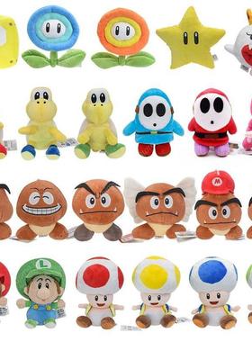 70 Styles Mario Stuffed Plush Toys Yellow Star Fire Flower P
