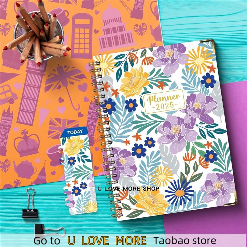 2025 Daily Planner Weekly Business Notepad Spiral Notebooks