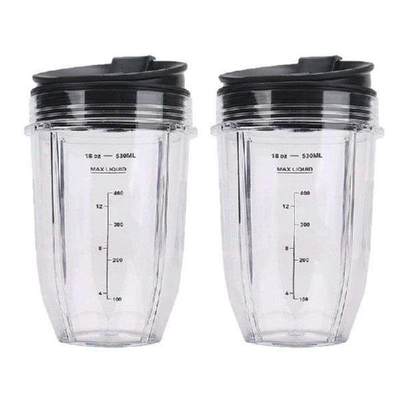 2 Pcs 18Oz Replacement Ninja Blender Cups with Lid for