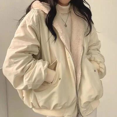 Korean Style Fleecelined Thickened Doublesided Wear Lamb W