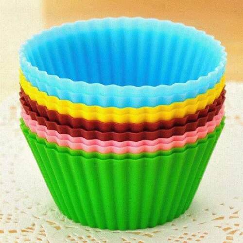 4pcs 7cm Food Grade Silicone Muffin Cup Cake Mold Baking Mou