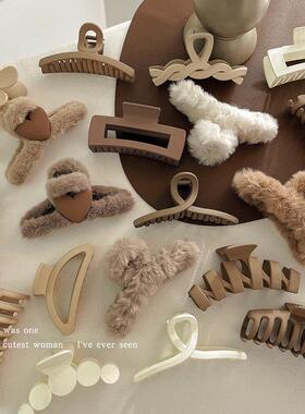 发夹Hot Sale Solid Color Claw Clip Large Barrette Crab Hair