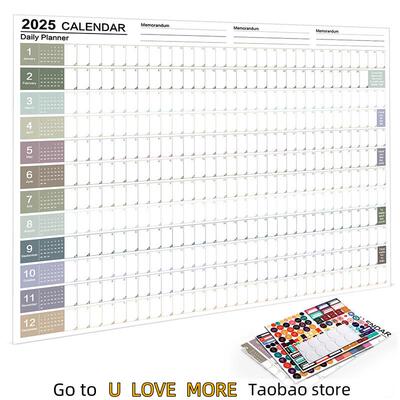 2025 English Calendar Desktop Wall Calendar Schedule Planner