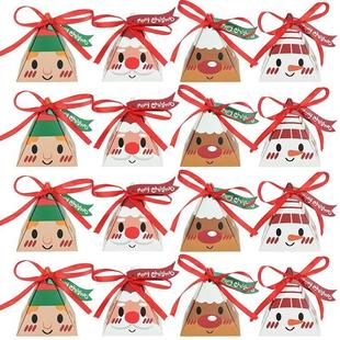 50pcs Christmas Candy Gift Box with Tag Ribbons Cookie Snack