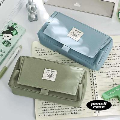 Candy Color Large Capacity Pencil Cases Double Zipper Korean