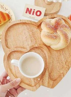 Heart Shaped Fruit Platter Serving Wooden DoubleHeart
