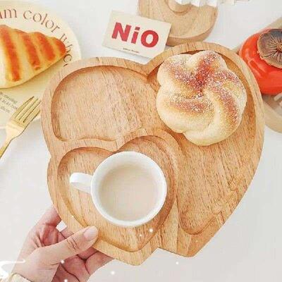 Heart Shaped Fruit Platter Serving Wooden DoubleHeart