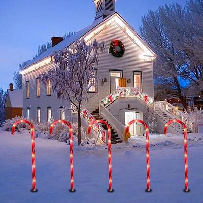 Candy Cane Modeling Inserted Land Lamp One To Five waterproo