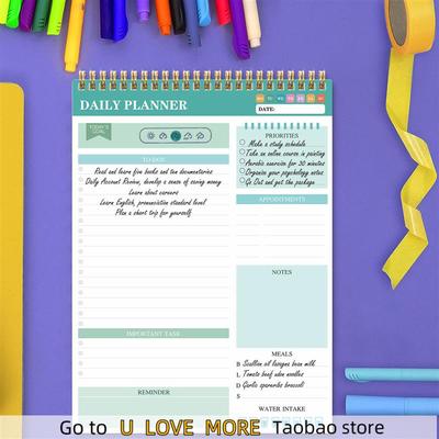 A4 Coil Notes English Plan Business Learning Office Calendar