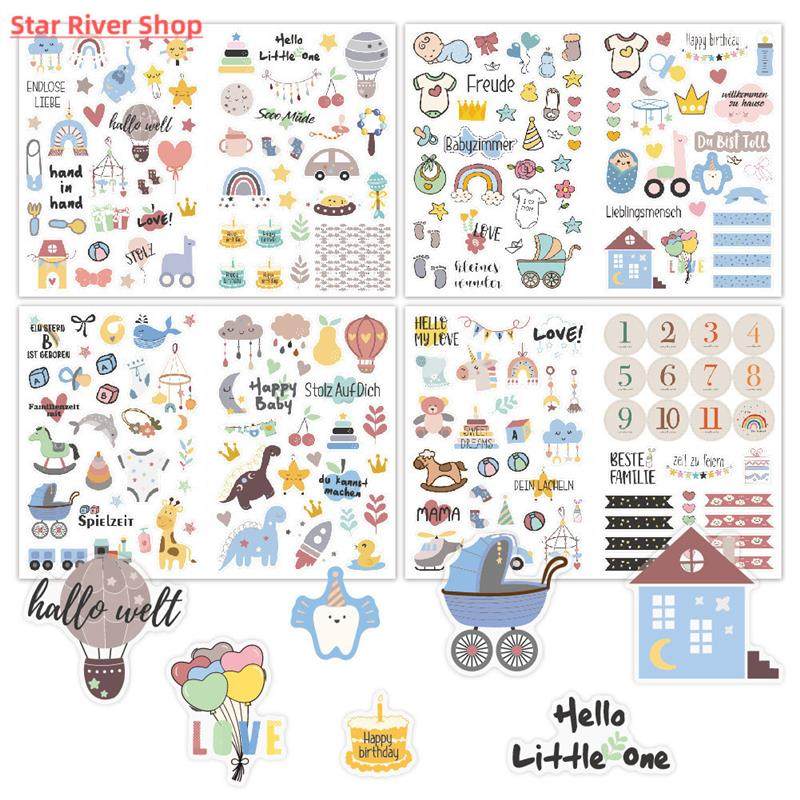 4 sheets/pack Baby Scrapbook Stickers Scrapbooking Baby Girl