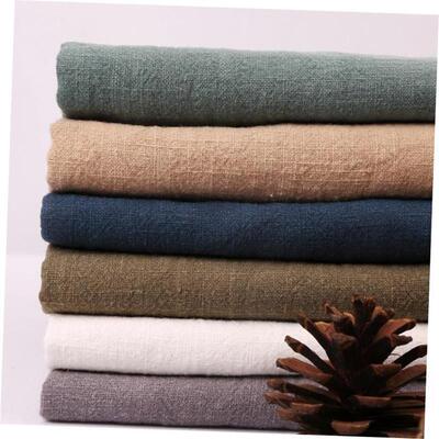 Washed cotton and linen fabric clothing fabric diy plain