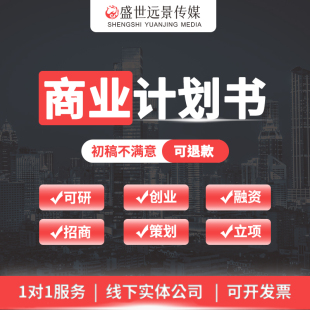 商业计划书可行性研究报告撰写代做项目建议书方案可研报告编制