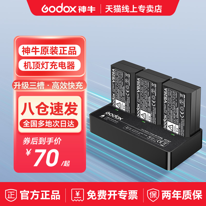 【原装正品】神牛相机闪光灯VB30/28锂电池充电器三槽VC18闪光灯逸客适用V860II V850III三代二代TT350 V1pro 3C数码配件 闪光灯配件 原图主图