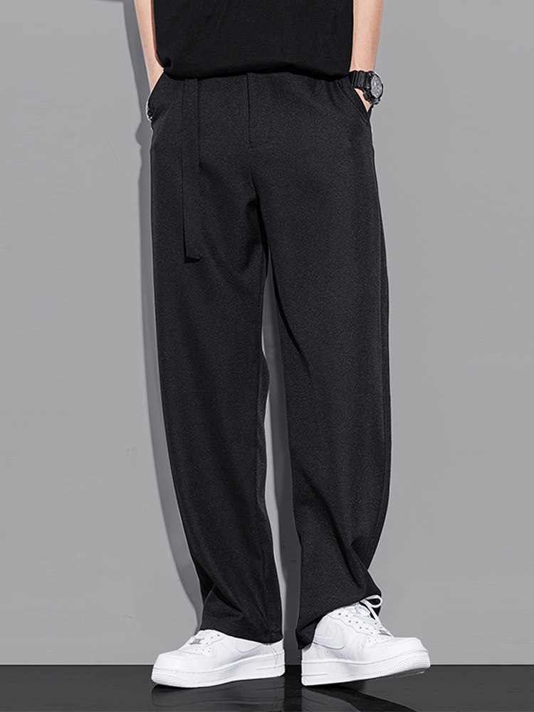 黑色垂感西裤男秋冬季2025新款韩版宽松直筒运动裤子痞帅休闲长裤