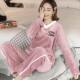 家居服套装 睡衣女冬天加厚法兰绒加大码 胖mm200斤珊瑚绒秋冬新款