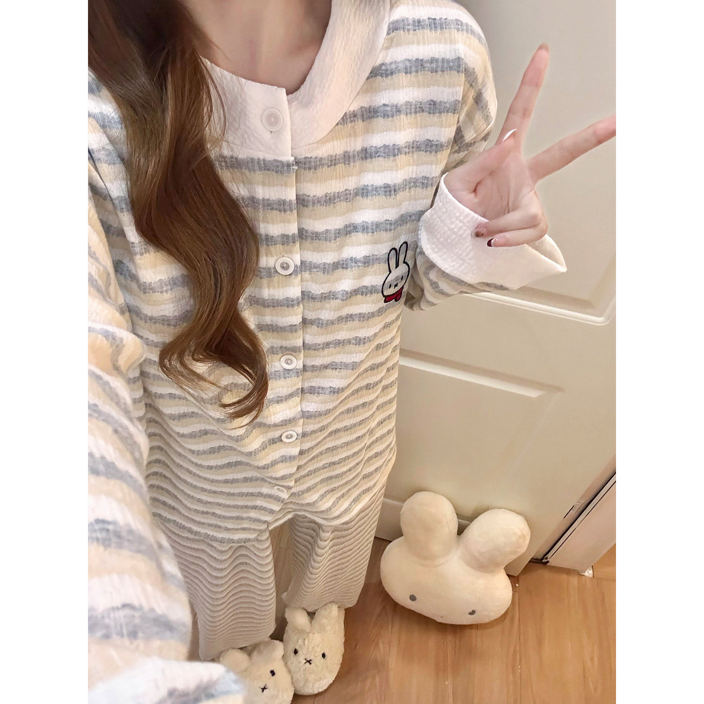 新款睡衣女款春秋季长袖条纹网红ins风棉绸甜美宽松小香风家居服,女士内衣/男士内衣/家居服,睡衣/家居服套装,淘宝优惠券,粉丝福利购,淘宝优惠卷