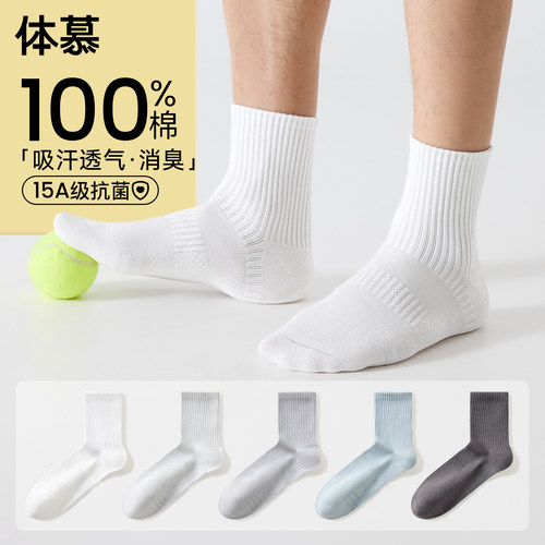 【15A抗菌消臭】纯棉薄款男袜子
