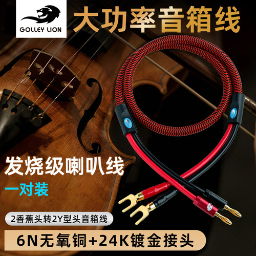 戈利狮主音箱线2香蕉头2Y插线