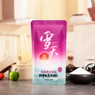 200包 雪天加碘天然海藻碘低钠盐高钾食用盐家用加碘食盐320