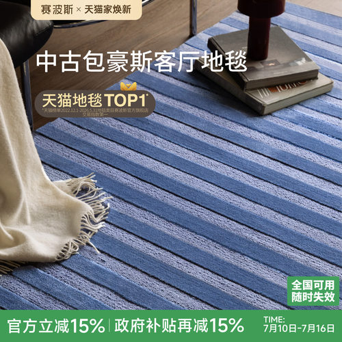 赛波斯雾港蓝地毯客厅包豪斯