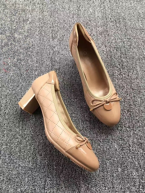 意大利软羊皮舒适蝴蝶结粗高跟鞋