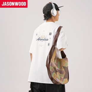 户外百搭insT恤男女 日系潮流印花复古休闲短袖 坚持我 Jasonwood