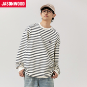 新款 坚持我 日系户外cityboy条纹套头圆领卫衣男 春季 Jasonwood