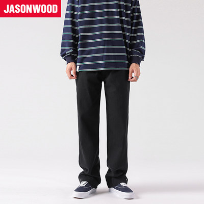 Jasonwood拉链长裤春秋牛仔裤