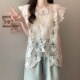 坎肩上衣 外穿设计感小众无袖 法式 复古镂空钩花蕾丝吊带背心女夏季