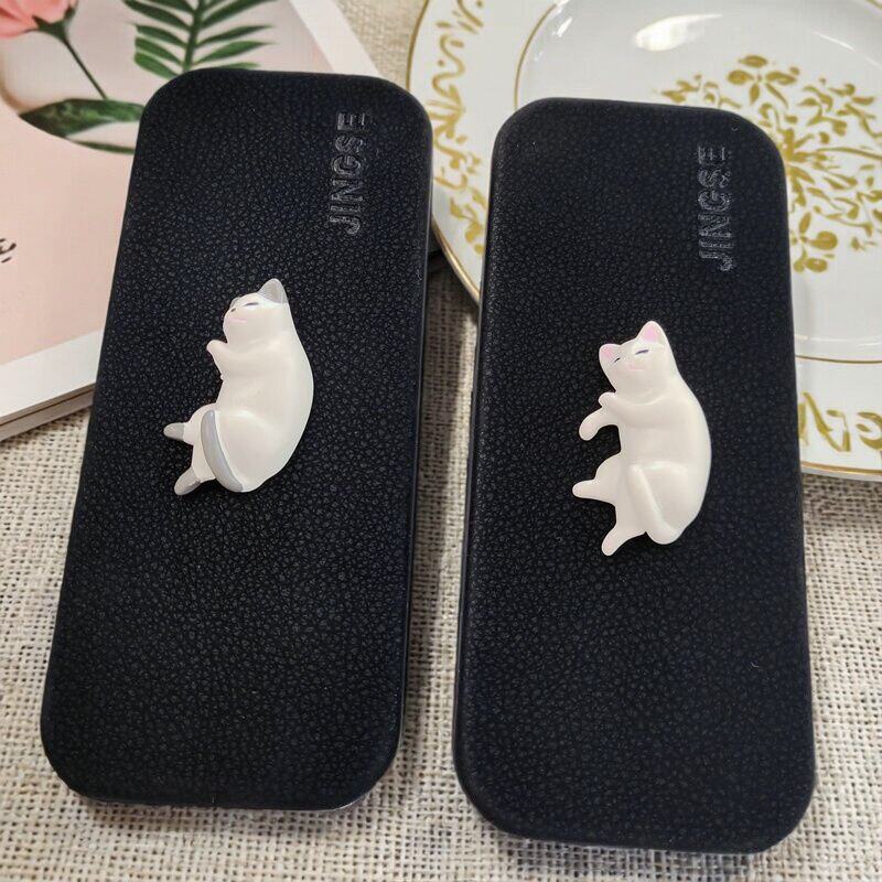 慵懒的猫个性近视眼镜盒便携简约学生框收纳抗压男生女